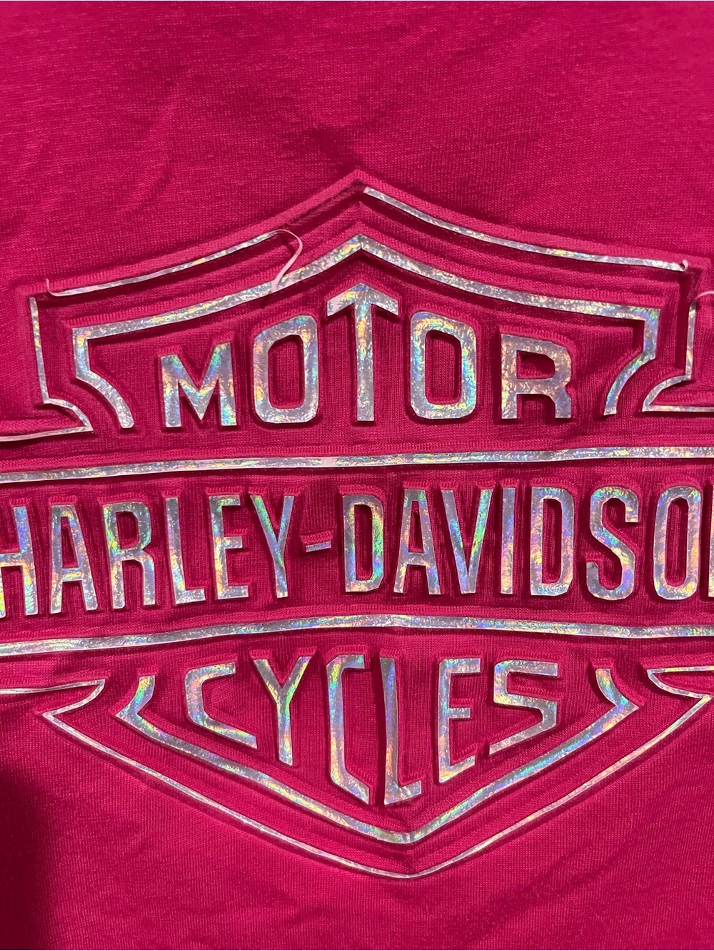 Harley-Davidson Hot Pink Short Sleeve Tee with Raised Logo - Picture 9 of 13
